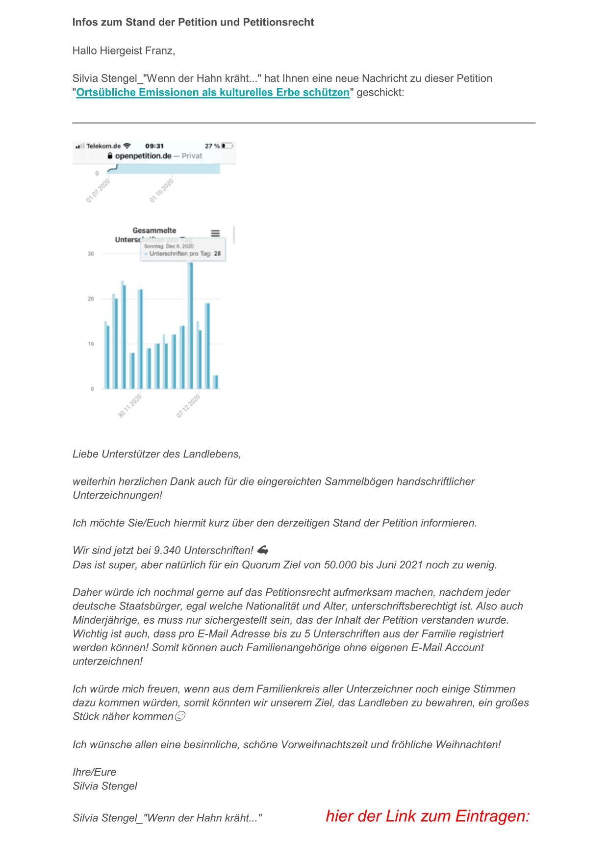 Wenn der Hahn kräht Petition 01