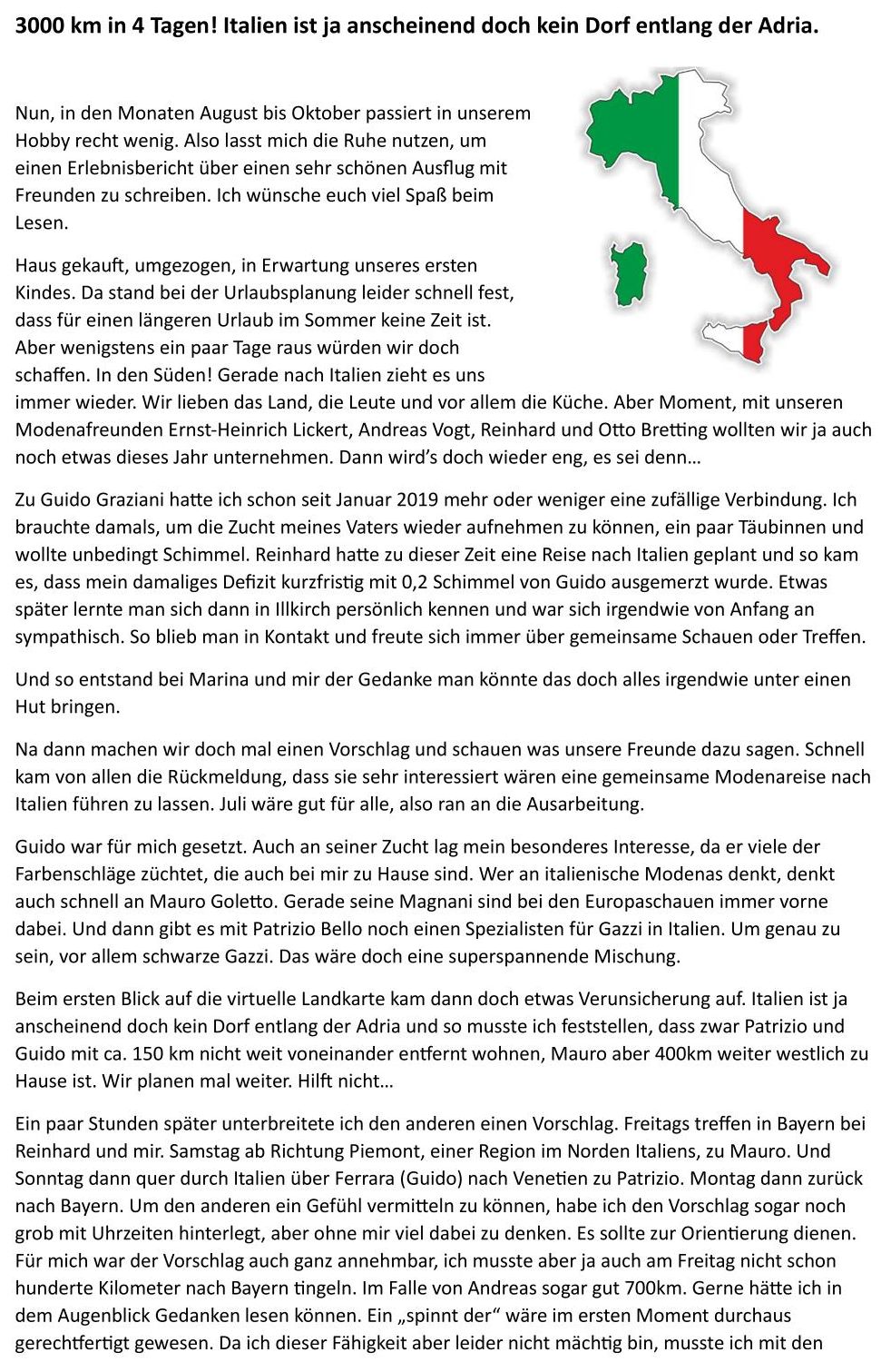 Italienreise Bericht 01